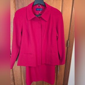 Beautiful NWT Karen Scott Lined Red Skirt Suit SZ 18